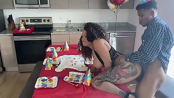 Kitchen Facial Teen MILF Blowjob 